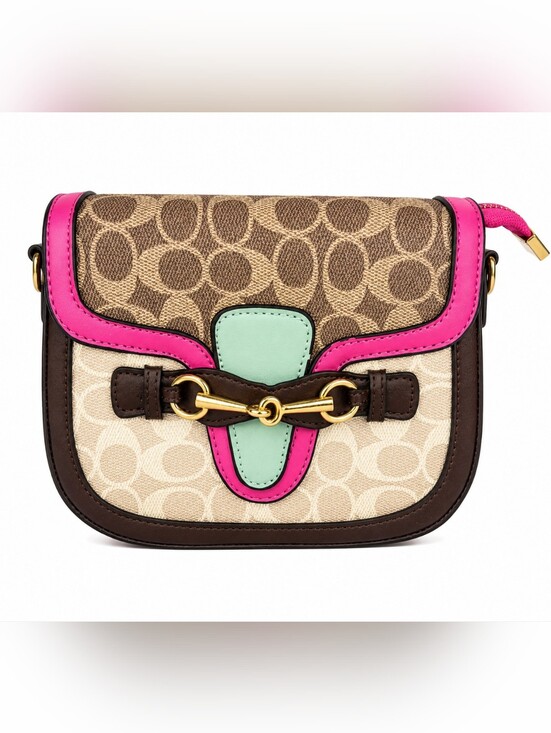 Handbags - 📦Crossbody small bag with Pink Trim and Mint Accent